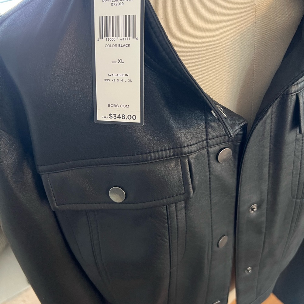 BCBG faux leather jacket